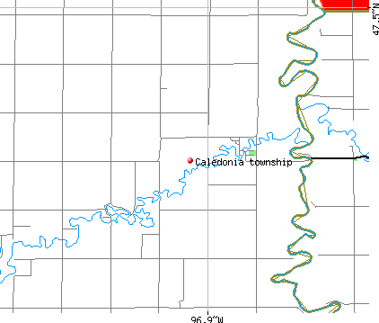 Caledonia township, ND map