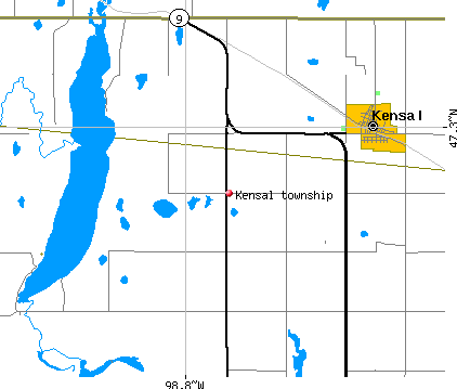 Kensal township, ND map