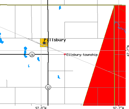 Ellsbury township, ND map