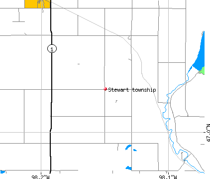 Stewart township, ND map