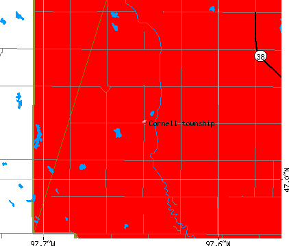 Cornell township, ND map