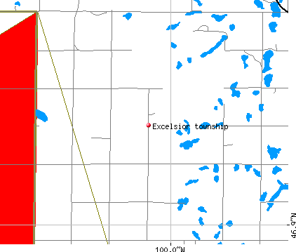 Excelsior township, ND map