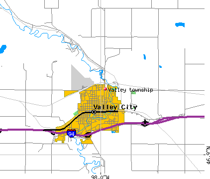 Valley township, ND map
