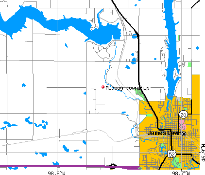 Midway township, ND map