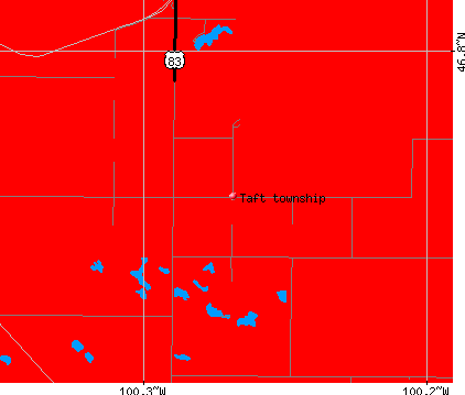 Taft township, ND map