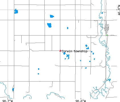 Corwin township, ND map