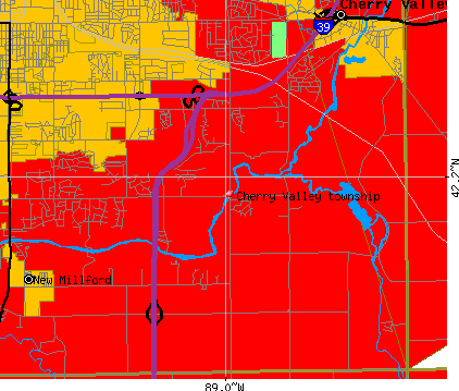 Cherry Valley township, IL map