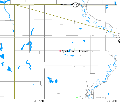 Northland township, ND map