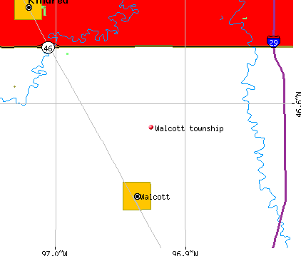 Walcott township, ND map