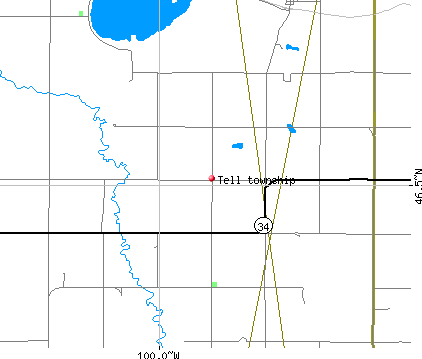 Tell township, ND map