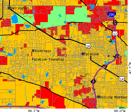 Palatine township, IL map
