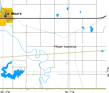 Ryan township, ND map