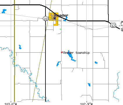 Reeder township, ND map