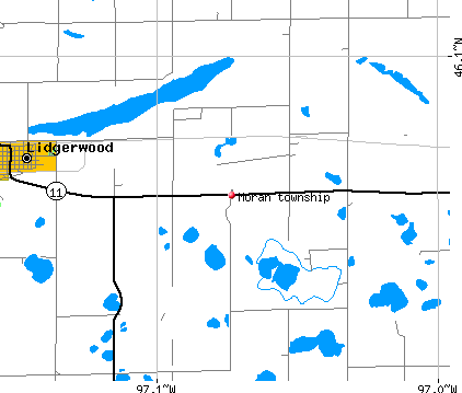 Moran township, ND map