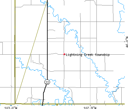 Lightning Creek township, ND map