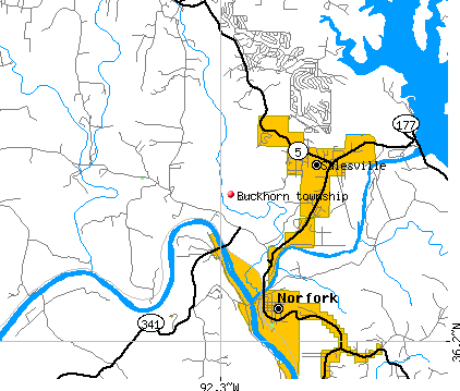 Buckhorn township, AR map