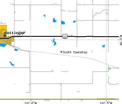 Scott township, ND map