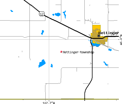Hettinger township, ND map