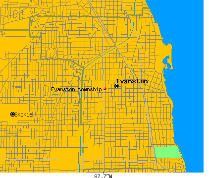 Evanston township, IL map