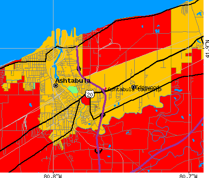 Ashtabula township, OH map