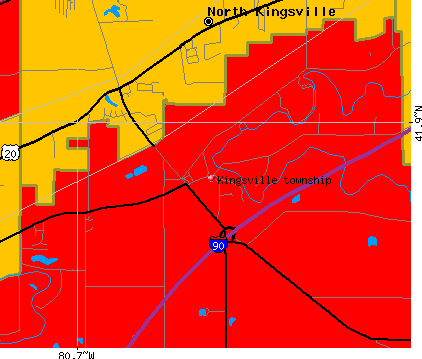 Kingsville township, OH map