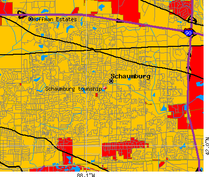 Schaumburg township, IL map
