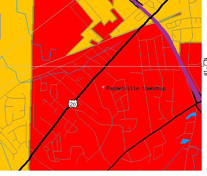 Painesville township, OH map
