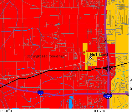 Springfield township, OH map