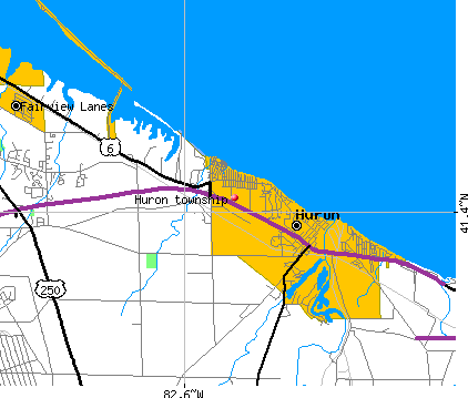 Huron township, OH map