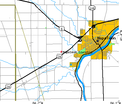 Napoleon township, OH map