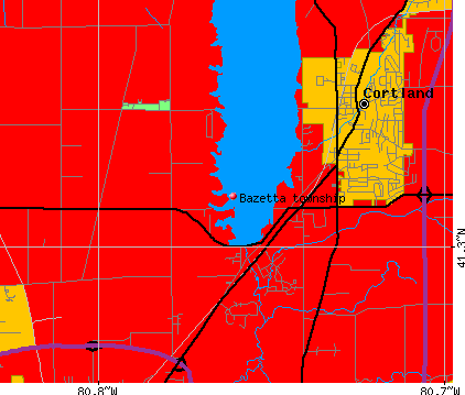 Bazetta township, OH map