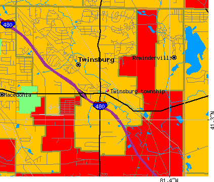 Twinsburg township, OH map