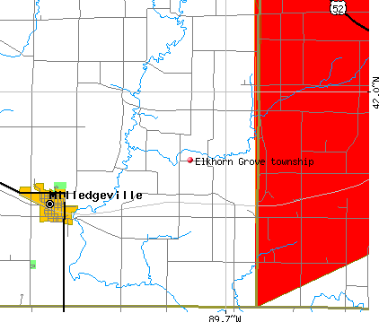 Elkhorn Grove township, IL map