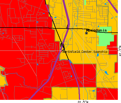 Northfield Center township, OH map