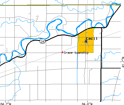 Crane township, OH map