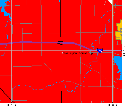 Palmyra township, OH map