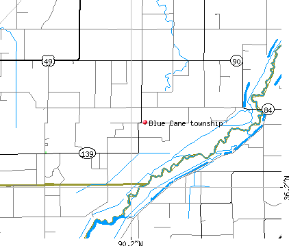 Blue Cane township, AR map