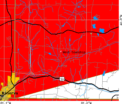 West township, OH map