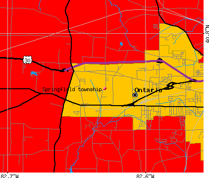 Springfield township, OH map