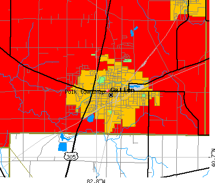 Polk township, OH map
