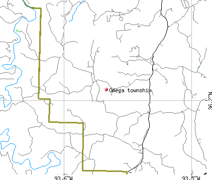 Omega township, AR map