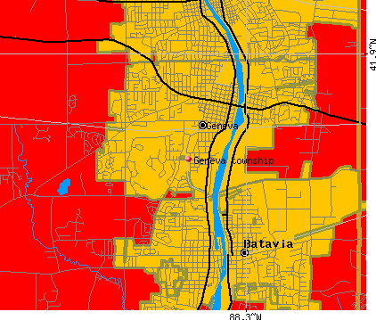 Geneva township, IL map