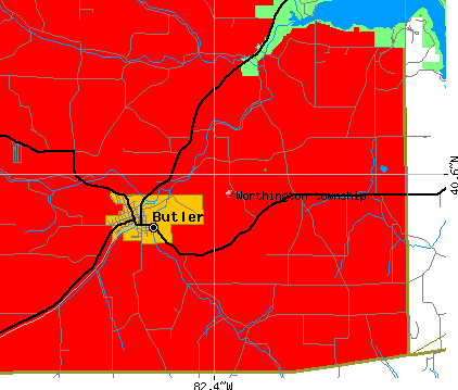 Worthington township, OH map