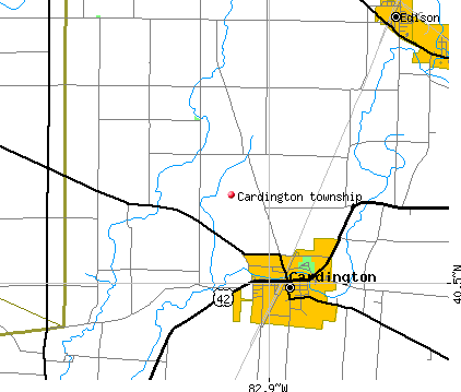 Cardington township, OH map