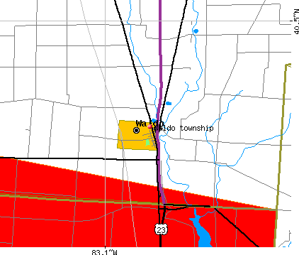 Waldo township, OH map