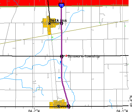 Dinsmore township, OH map