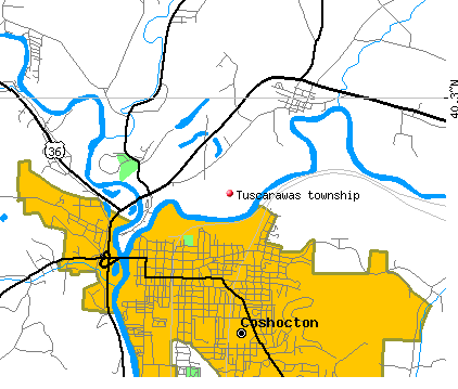 Tuscarawas township, OH map