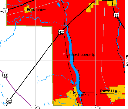 Concord township, OH map