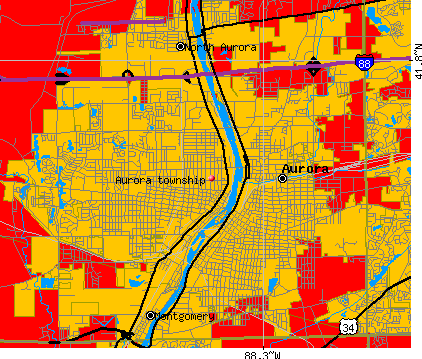 Aurora township, IL map