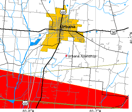 Urbana township, OH map